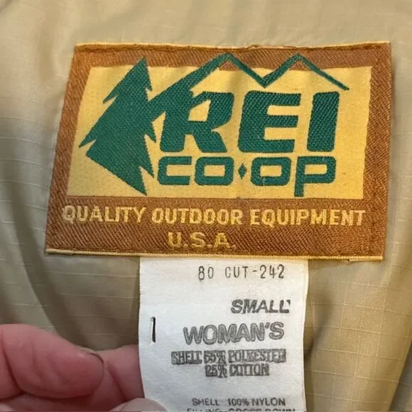 Vintage REI Co-op Women's Red Goose Down Puffer Jacket S Removable Hood - Picture 8 of 11